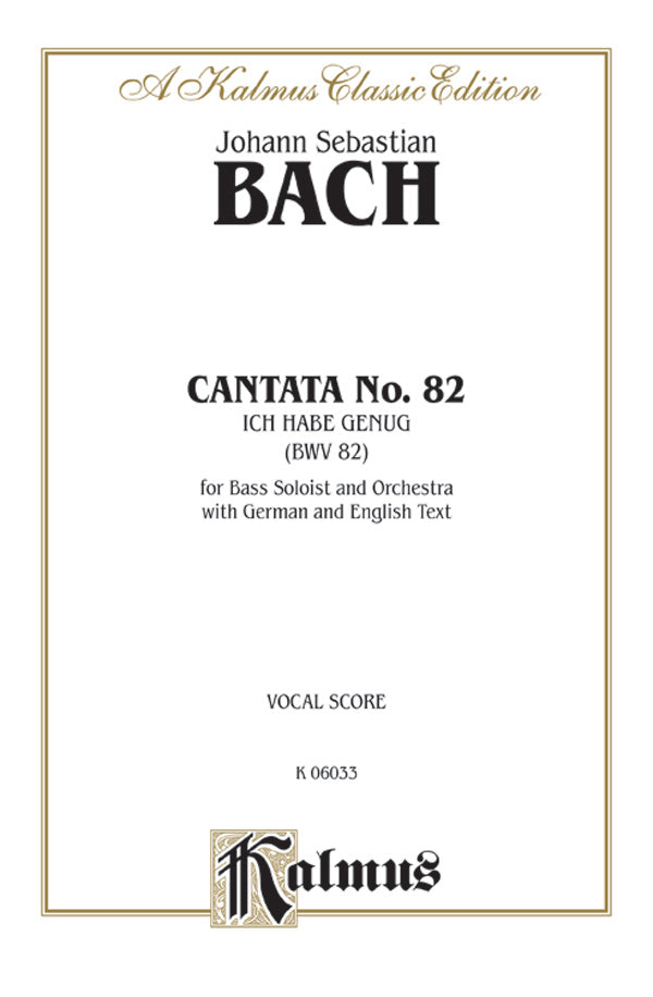 Cantata No. 82 -- Ich habe genüg Cover Image