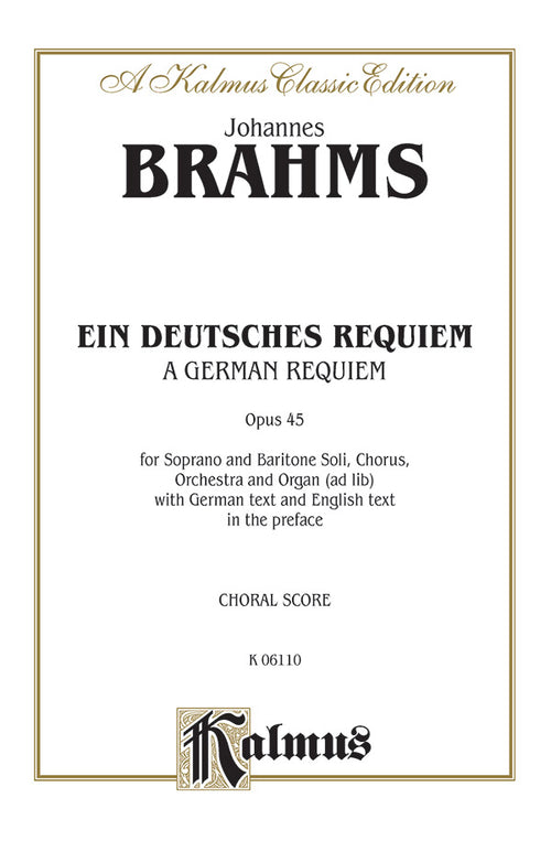 A German Requiem (Ein Deutsches Requiem), Opus 45 Cover Image