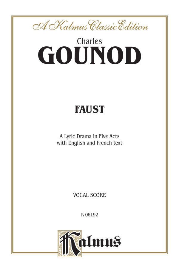 Faust - A Lyric Drama in Five Acts Cover Image