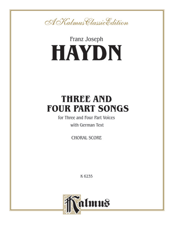 Three and Four Part Songs Sheet Music Preview