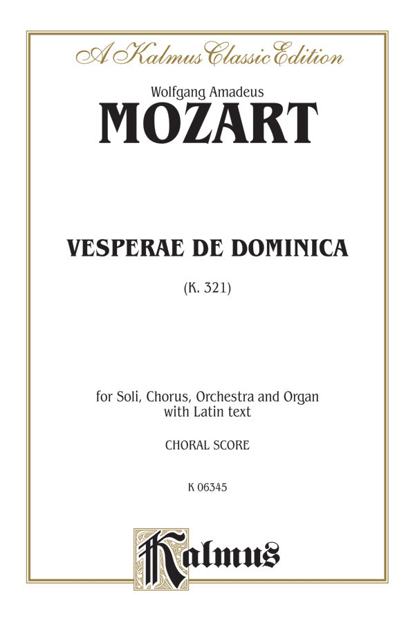 Vesperae de Dominica, K. 321 Cover Image