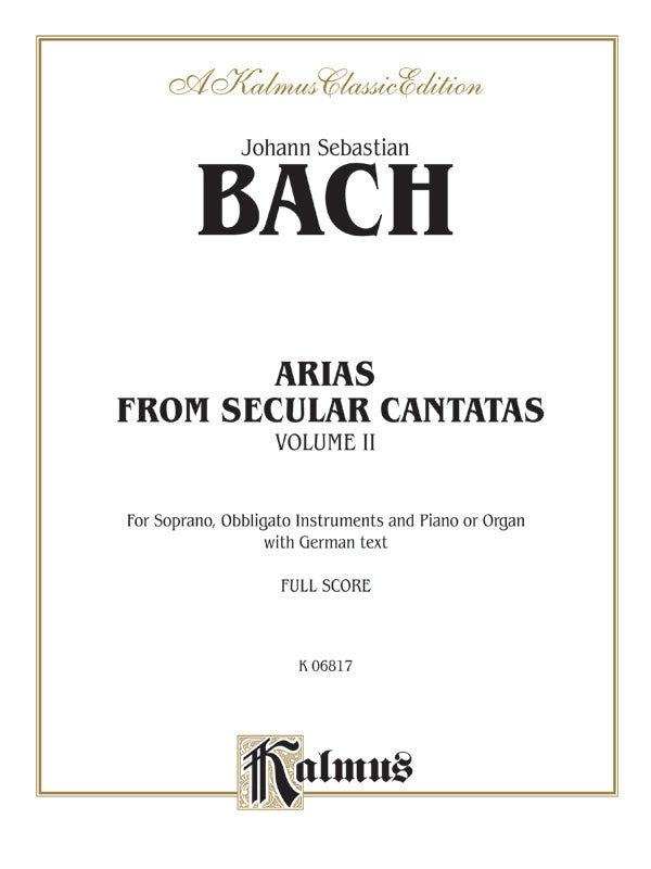 Arias from Church Cantatas, Volume II (12 Secular) Cover Image