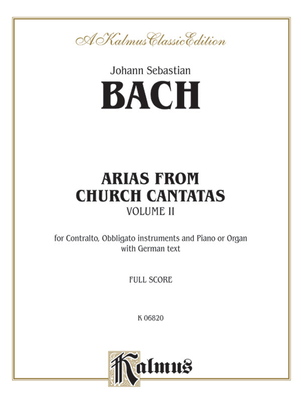 Arias from Church Cantatas, Volume II (12 Sacred) Cover Image