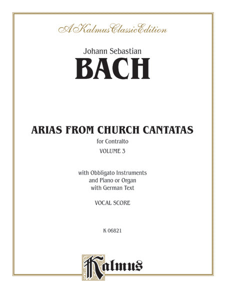 Bach: Contralto Arias, Volume III (German) Sheet Music Preview