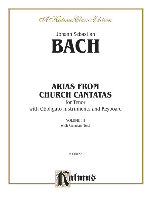 Arias from Church Cantatas, Volume III (4 Arias) Cover Image