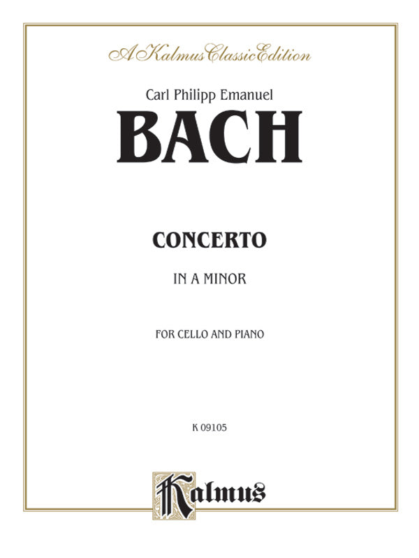 Bach: Cello Concerto in A Minor Sheet Music Preview