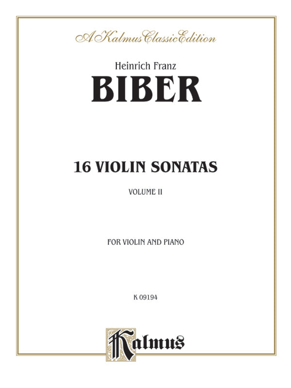 16 Violin Sonatas Cover Image