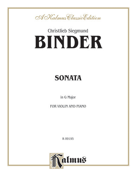 Binder: Sonata in G Major Sheet Music Preview