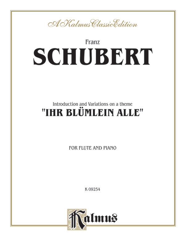 Schubert: Introduction and Variations on a Theme "Ihr Blümlein Alle" Sheet Music Preview