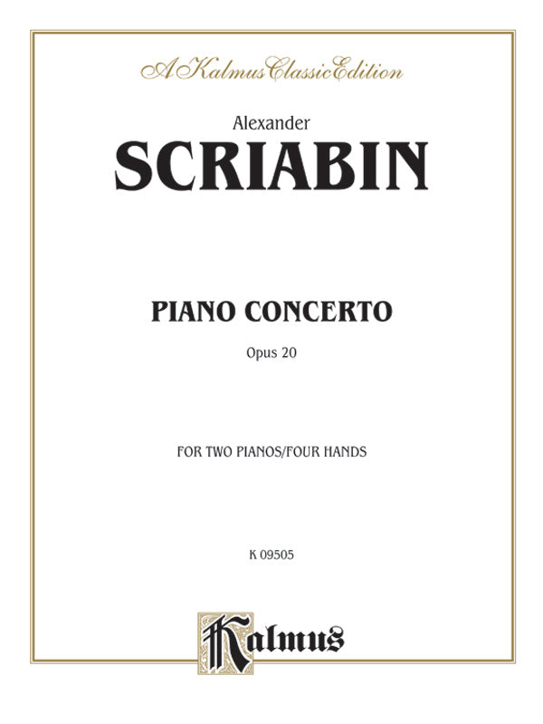 Piano Concerto, Opus 20 Cover Image
