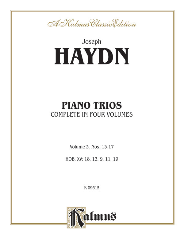 Trios for Violin, Cello and Piano, Volume III (Nos. 13-17, HOB. XV: 18, 13, 9, 11, 19) Cover Image