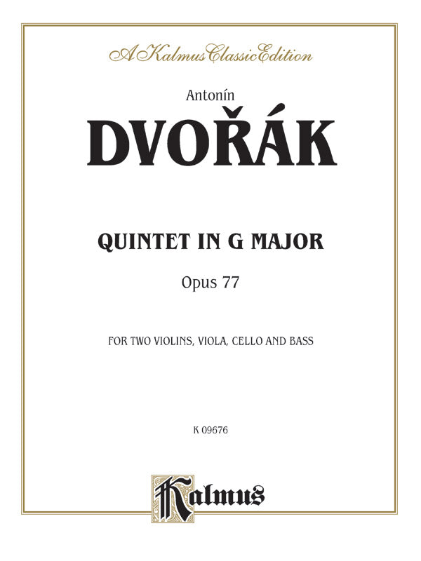 Quintet in G Major, Op. 77: String Bass Sheet Music Preview