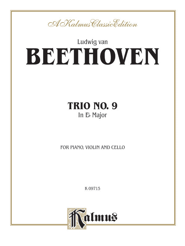 Beethoven: Trio No. 9, in E flat Major (for piano, violin, and cello) Sheet Music Preview