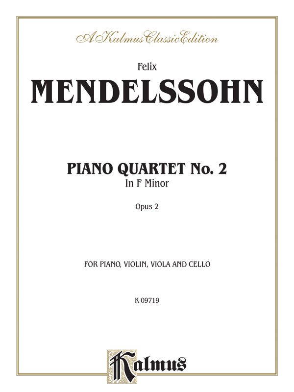 Piano Quartets No. 2 in F Minor, Opus 2 Cover Image