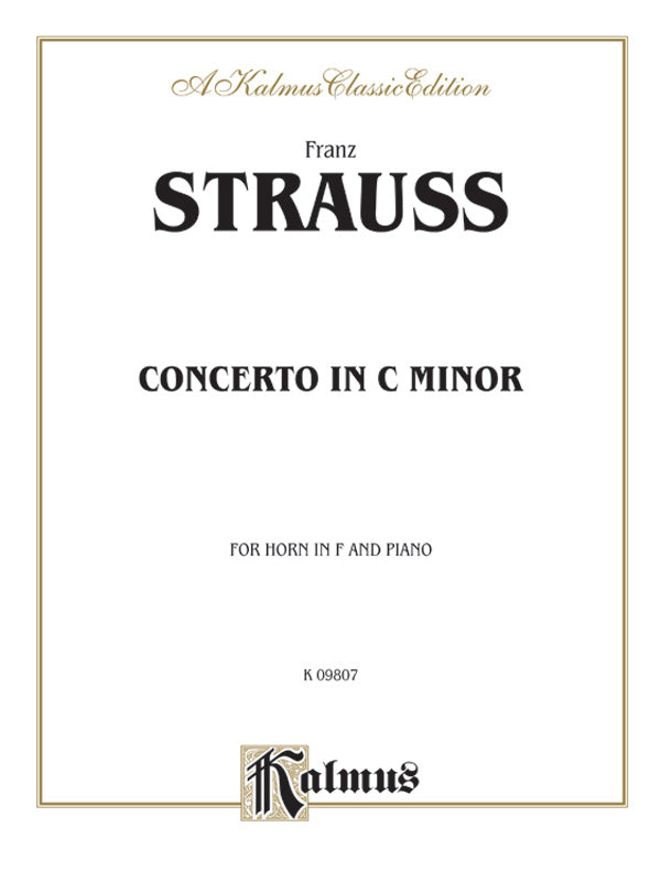 Strauss: Concerto in C Minor, Op. 8 Sheet Music Preview