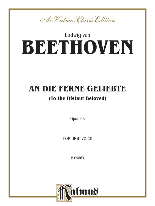 Beethoven: An Die Ferne Geliebte (To the Distant Beloved), Op. 98 (High voice, German/English) Sheet Music Preview