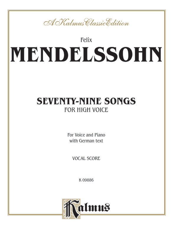 Mendelssohn: 79 Songs, High Voice (German) Sheet Music Preview