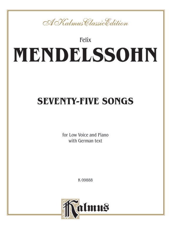 Mendelssohn: 79 Songs, Low Voice (German) Sheet Music Preview