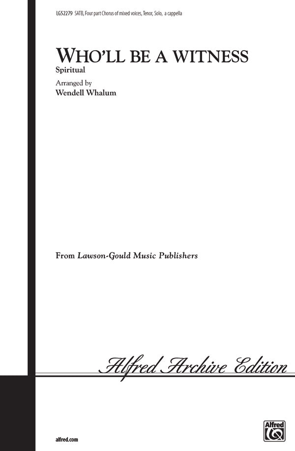 Who'll Be a Witness Sheet Music Preview