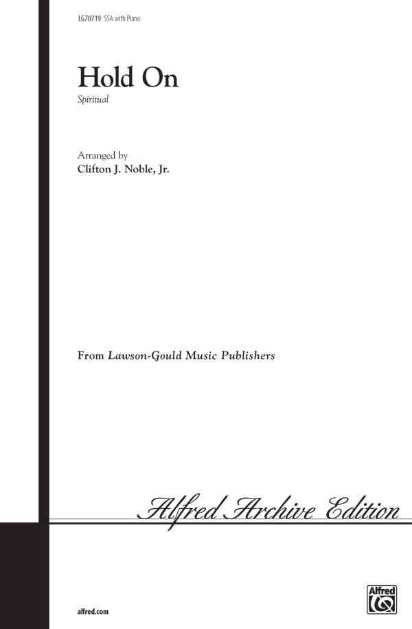 Hold On Sheet Music Preview