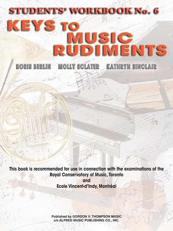 Keys to Music Rudiments: Students' Workbook No. 6 Cover Image