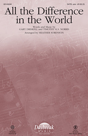 All The Difference In The World Sheet Music Preview
