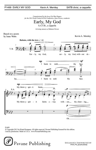 Early, My God Sheet Music Preview