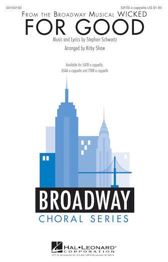 For Good (from Wicked) (arr. Kirby Shaw) Sheet Music Preview