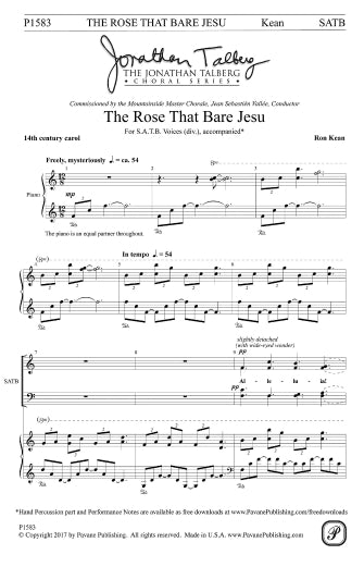 The Rose that Bare Jesu Sheet Music Preview