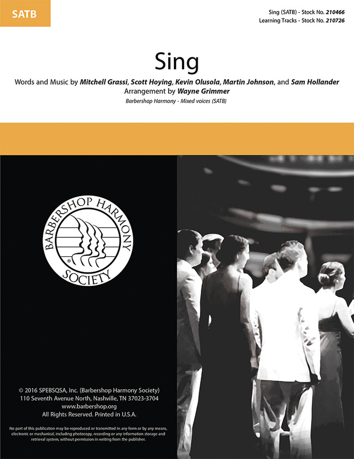 Sing (arr. Wayne Grimmer) Sheet Music Preview