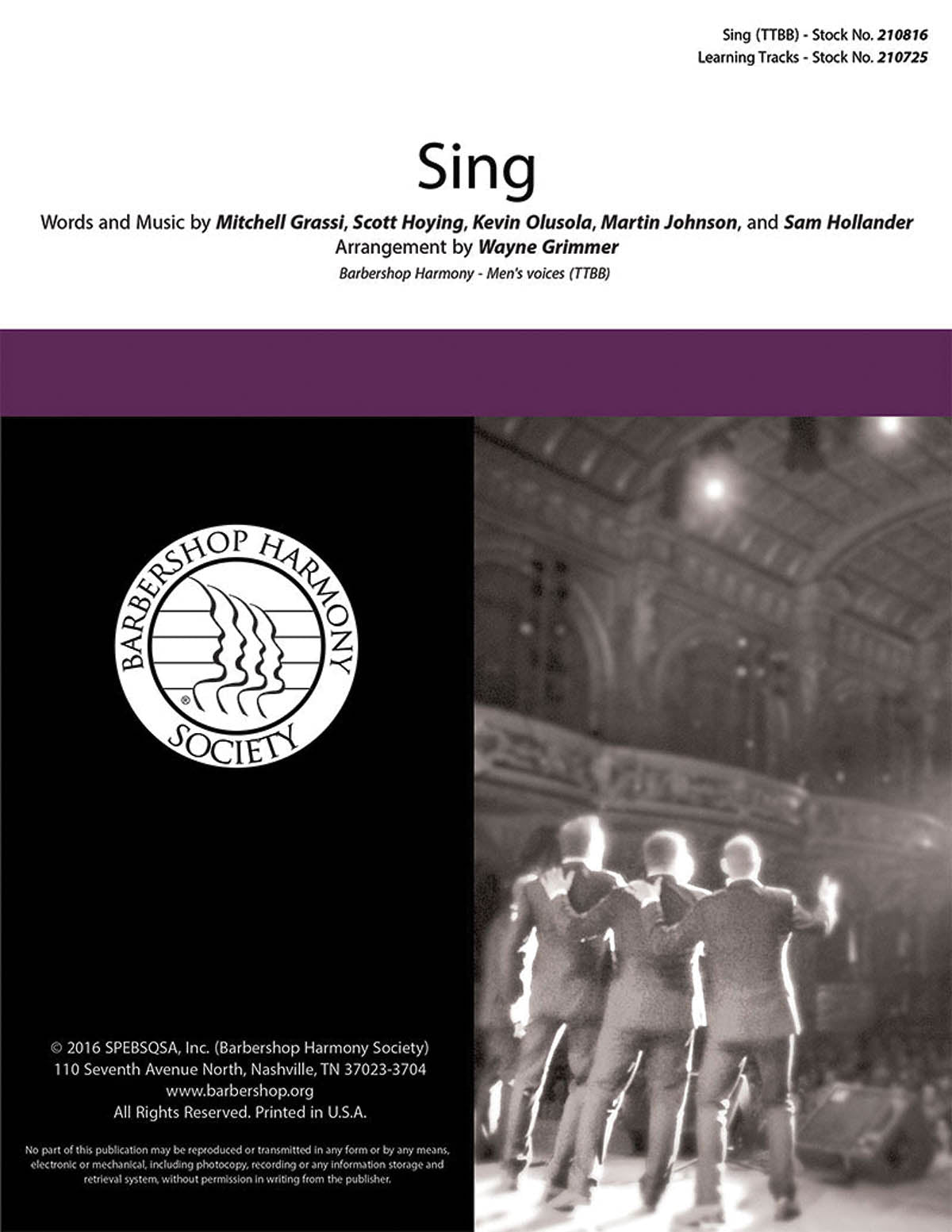 Sing (arr. Wayne Grimmer) Sheet Music Preview