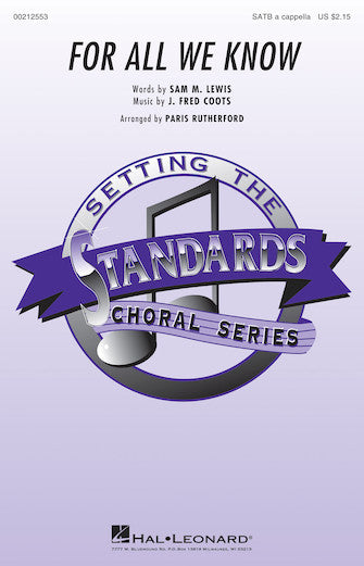 For All We Know Sheet Music Preview