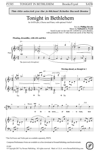 Tonight in Bethlehem - Violin Sheet Music Preview