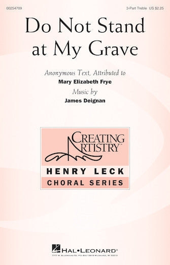 Do Not Stand At My Grave Sheet Music Preview