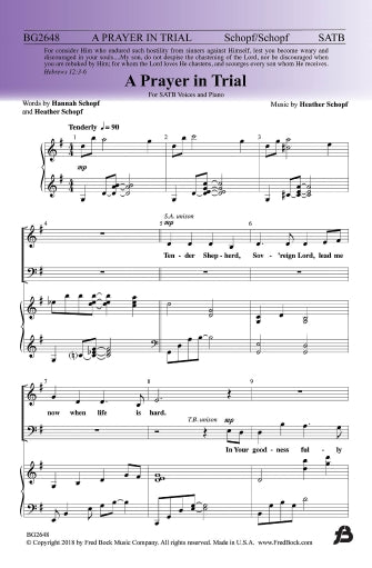 A Prayer In Trial Sheet Music Preview