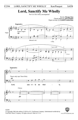 Lord, Sanctify Me Wholly Sheet Music Preview