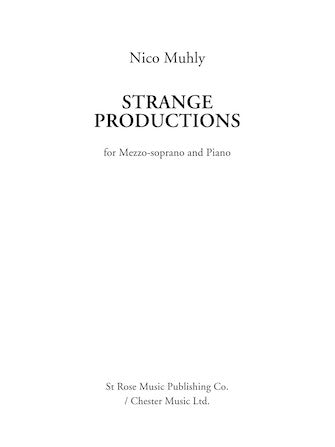 Strange Productions Sheet Music Preview