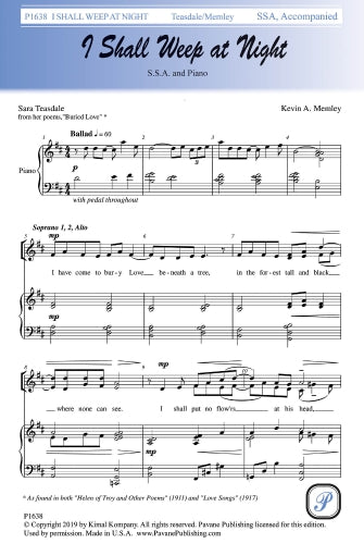 I Shall Weep at Night Sheet Music Preview