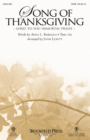 Song of Thanksgiving (Lord, to You Immortal Praise) (arr. John Leavitt) Sheet Music Preview