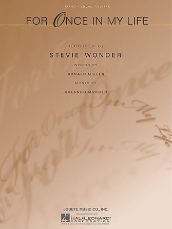 For Once In My Life Sheet Music Preview