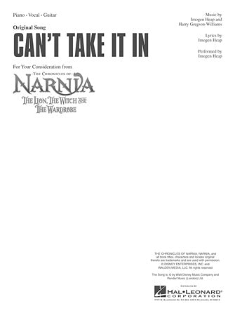 Can't Take It In Sheet Music Preview