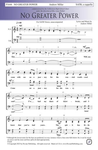 No Greater Power Sheet Music Preview
