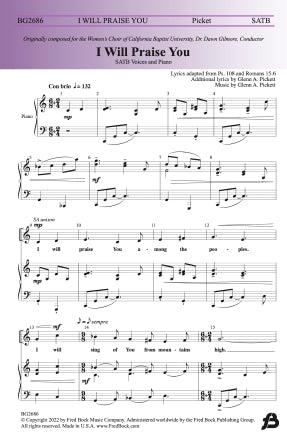 I Will Praise You Sheet Music Preview
