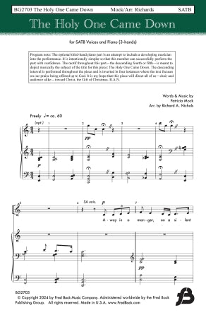 The Holy One Came Down (arr. Richard A. Nichols) Sheet Music Preview