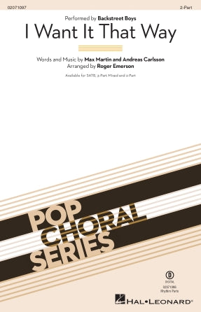 I Want It That Way (arr. Roger Emerson) Sheet Music Preview