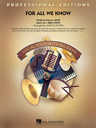 For All We Know - Piano/Vocal Solo Sheet Music Preview
