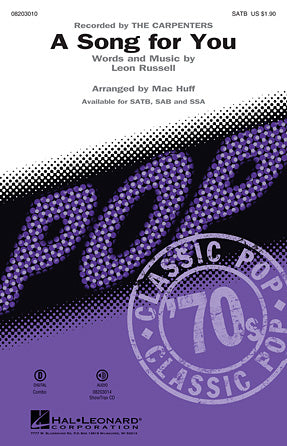 A Song For You (arr. Mac Huff) Sheet Music Preview