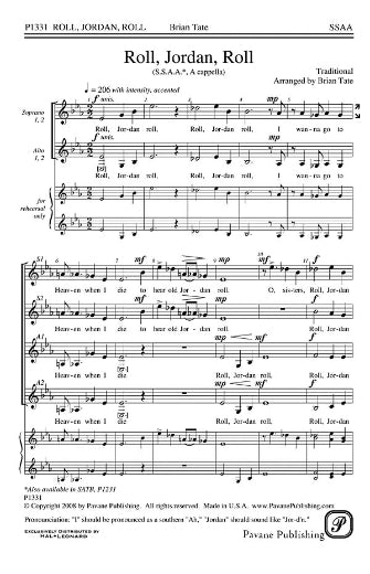 Roll, Jordan, Roll Sheet Music Preview