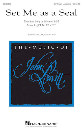 Set Me As A Seal Sheet Music Preview