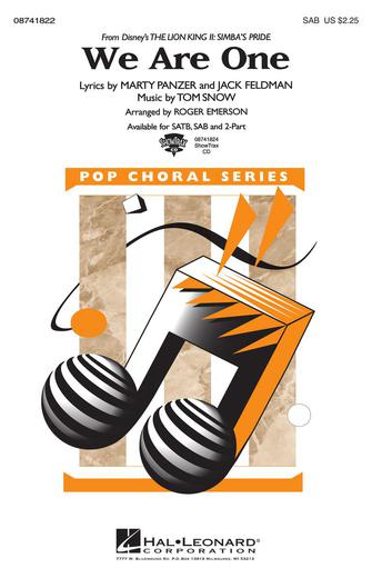 We Are One (from The Lion King II: Simba's Pride) (arr. Roger Emerson) Sheet Music Preview